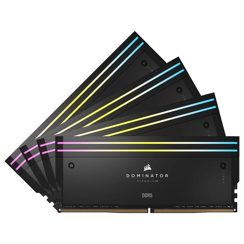 رم DDR5 کورسیر مدل DOMINATOR TITANIUM BLACK فرکانس 6600 مگاهرتز CL32 ظرفیت 96 گیگابایت (48GBx2)