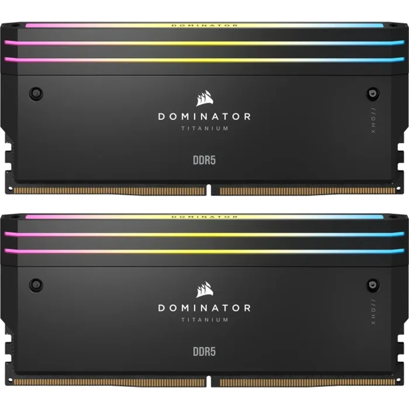 رم DDR5 کورسیر مدل DOMINATOR TITANIUM BLACK فرکانس 6600 مگاهرتز CL32 ظرفیت 96 گیگابایت (48GBx2)