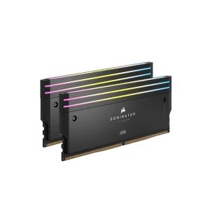 رم DDR5 کورسیر مدل DOMINATOR TITANIUM BLACK فرکانس 6600 مگاهرتز CL32 ظرفیت 96 گیگابایت (48GBx2)