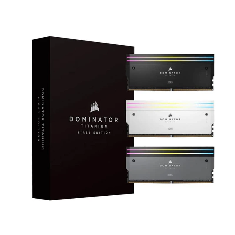 رم DDR5 کورسیر مدل DOMINATOR TITANIUM BLACK فرکانس 6600 مگاهرتز CL32 ظرفیت 96 گیگابایت (48GBx2)