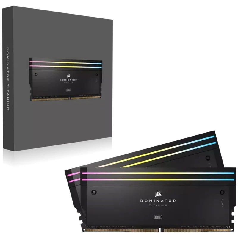 رم DDR5 کورسیر مدل DOMINATOR TITANIUM BLACK فرکانس 6800 مگاهرتز CL40 ظرفیت 96گیگابایت (48GBx2)