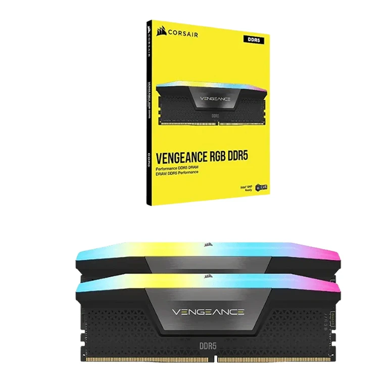 رم DDR5 کورسیر مدل VENGANCE RGB BLACK فرکانس 6600 مگاهرتز CL32 ظرفیت 64 گیگابایت (32GBx2)