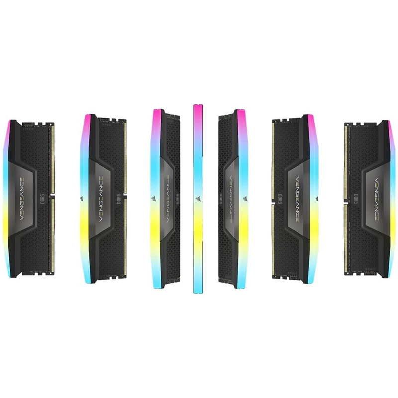 رم DDR5 کورسیر مدل VENGANCE RGB BLACK فرکانس 6600 مگاهرتز CL32 ظرفیت 64 گیگابایت (32GBx2)